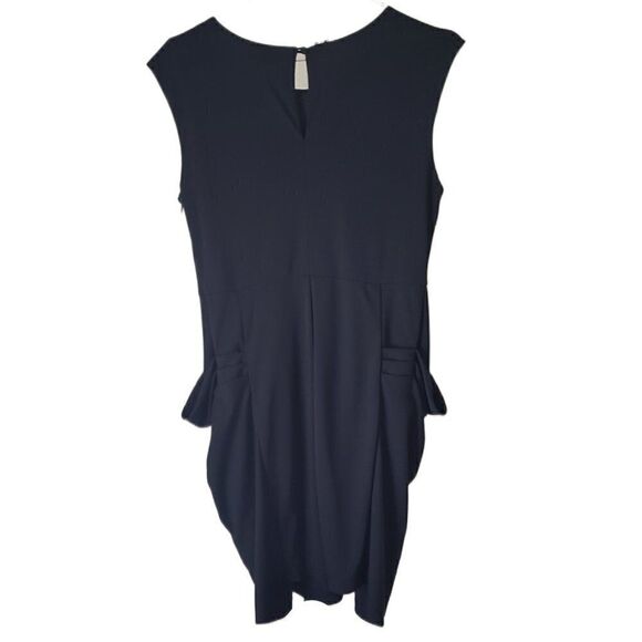 Twenty One Black Sleeveless Ruched Midi Dress with Pockets - Picture 3 of 4